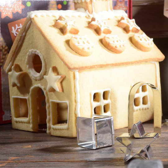 Box of 10 steel cookie cutters for house construction