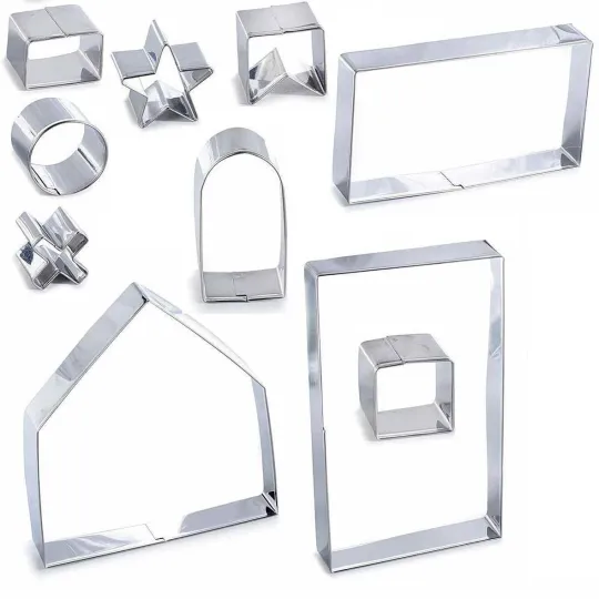Box of 10 steel cookie cutters for house construction