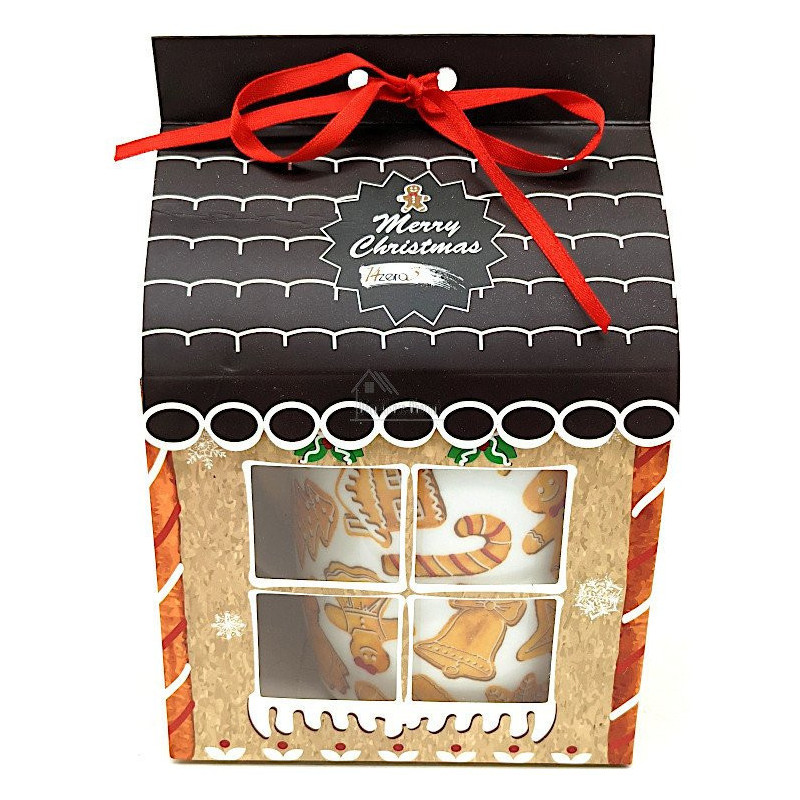 Coffret Maison avec Mug en Porcelaine décor Mannele, Maison et Cannes de Sucre