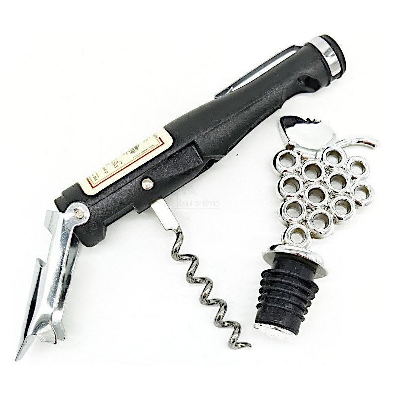 Corkscrew and grape bunch cork gift box