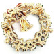 Broche Fantaisie métal doré Couronne de Noël Vert avec Strass