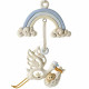 Hanging Blue Rainbow Resin Stork