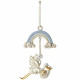 Hanging Blue Rainbow Resin Stork