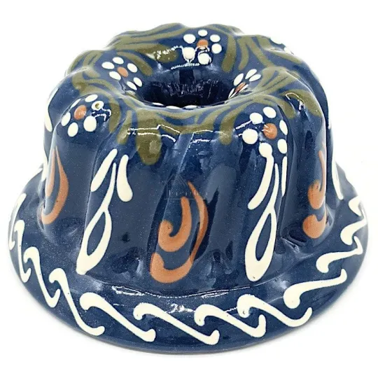 Moule à Kougelhopf Bleu de Soufflenheim Marguerites 13 cm