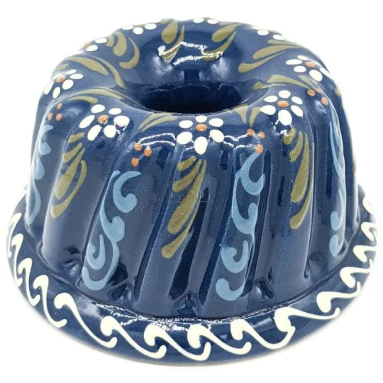 Moule à Kougelhopf Bleu de Soufflenheim Marguerites 21 cm