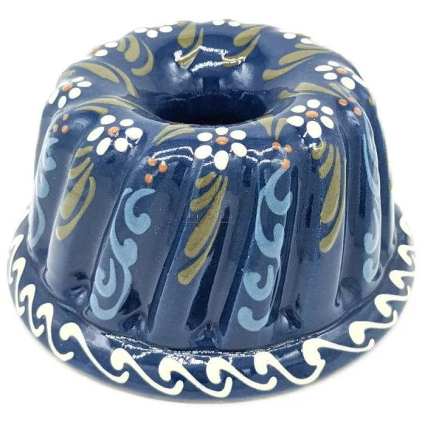 Moule à Kougelhopf Bleu de Soufflenheim Marguerites 21 cm