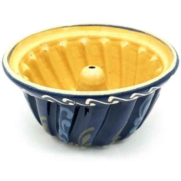 Moule à Kougelhopf Bleu de Soufflenheim Marguerites 21 cm