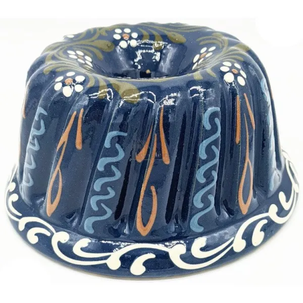 Moule à Kougelhopf Bleu de Soufflenheim Marguerites 23 cm