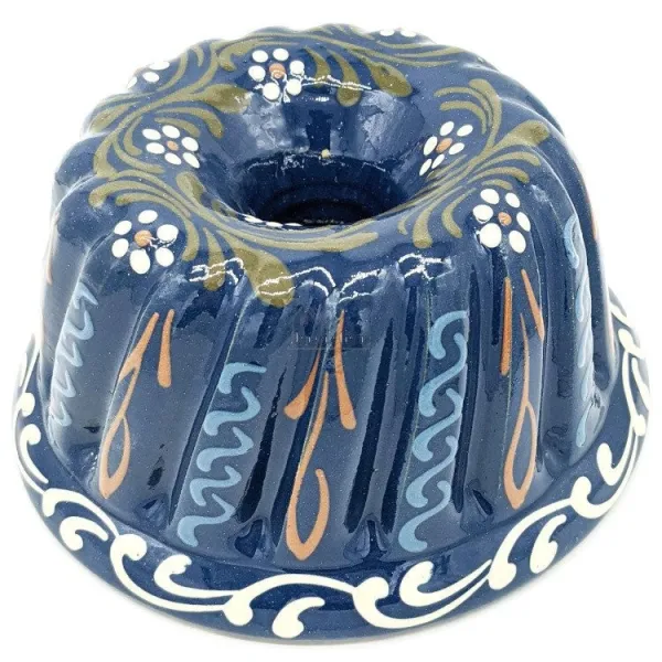 Moule à Kougelhopf Bleu de Soufflenheim Marguerites 23 cm