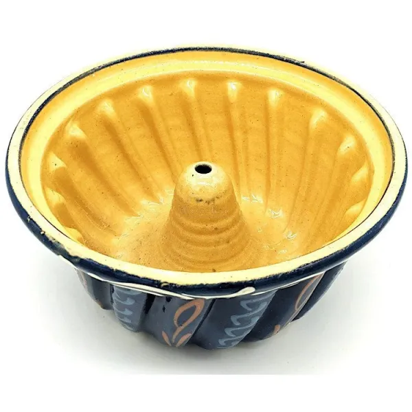 Moule à Kougelhopf Bleu de Soufflenheim Marguerites 23 cm
