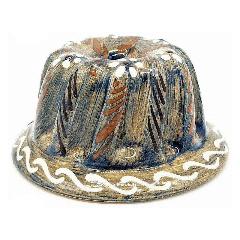Kougelhopf Soufflenheim Blau Bürste Gänseblümchen Form 13 cm
