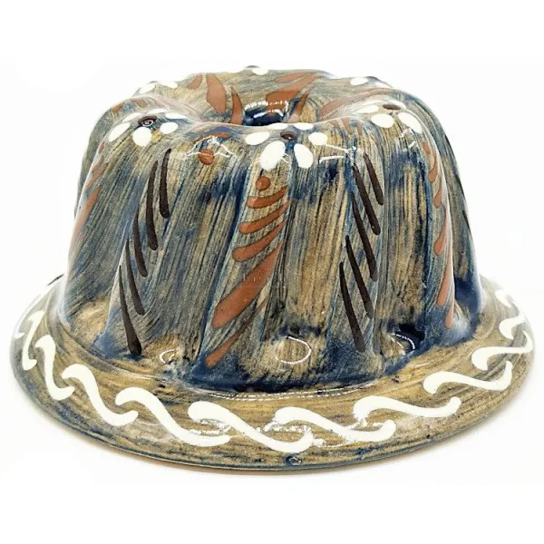 Moule à Kougelhopf Soufflenheim Bleu Pinceau Marguerites 13 cm