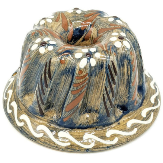Kougelhopf Soufflenheim Blau Bürste Gänseblümchen Form 13 cm