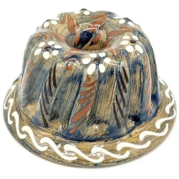 Moule à Kougelhopf Soufflenheim Bleu Pinceau Marguerites 13 cm