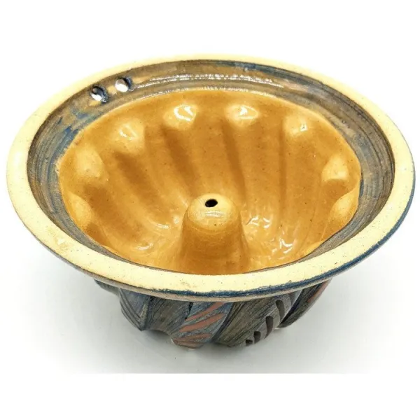 Moule à Kougelhopf Soufflenheim Bleu Pinceau Marguerites 13 cm