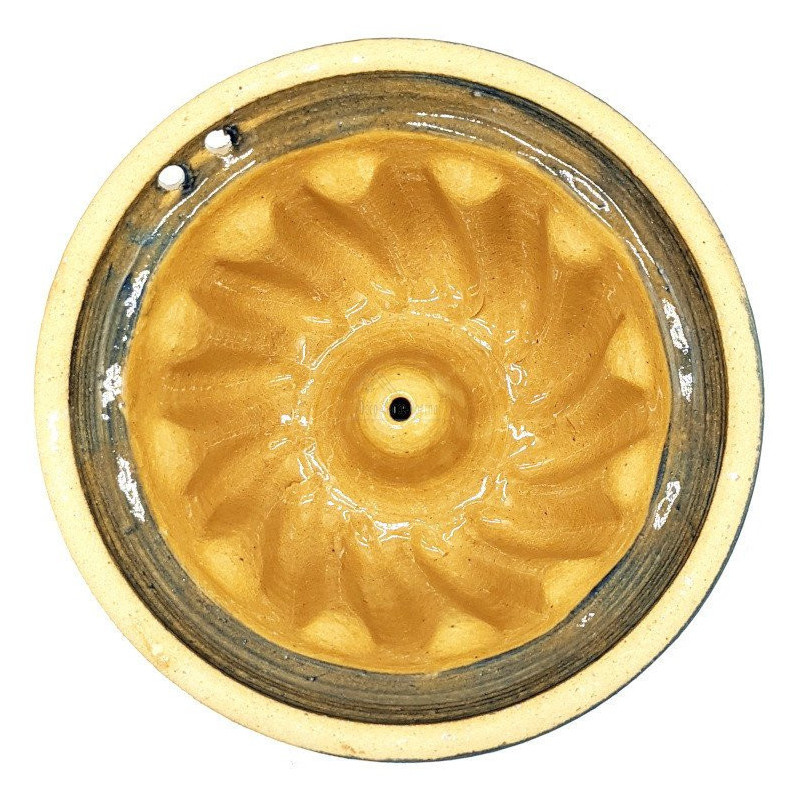 Kougelhopf Soufflenheim Blau Bürste Gänseblümchen Form 13 cm