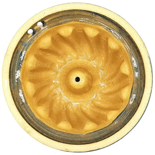 Kougelhopf Soufflenheim Blau Bürste Gänseblümchen Form 13 cm