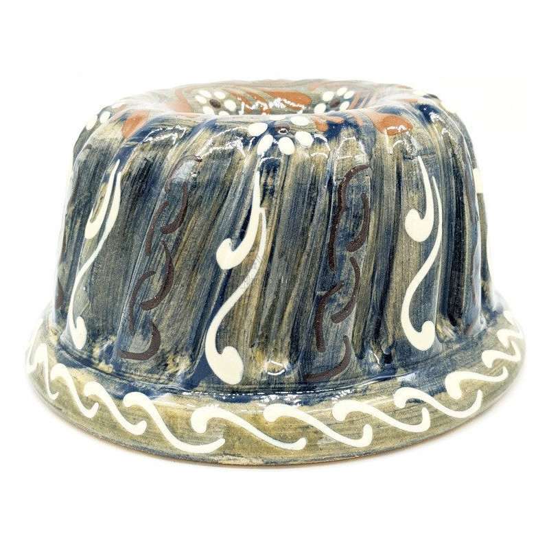 Kougelhopf mold Soufflenheim Blue Brush Daisies 21 cm
