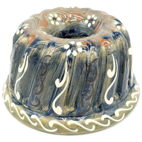 Moule à Kougelhopf Soufflenheim Bleu Pinceau Marguerites 21 cm
