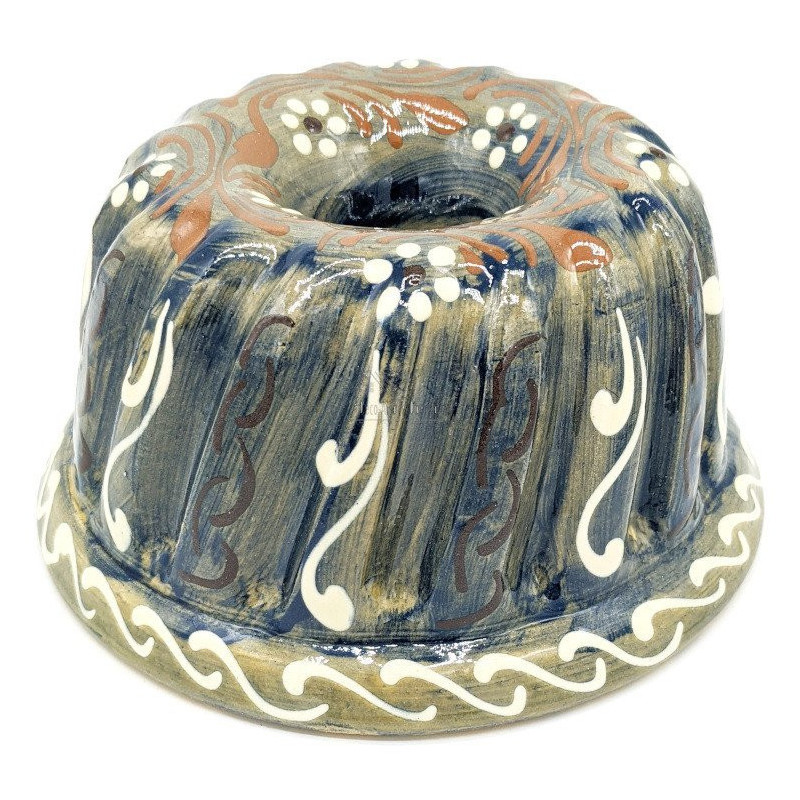 Kougelhopf mold Soufflenheim Blue Brush Daisies 21 cm