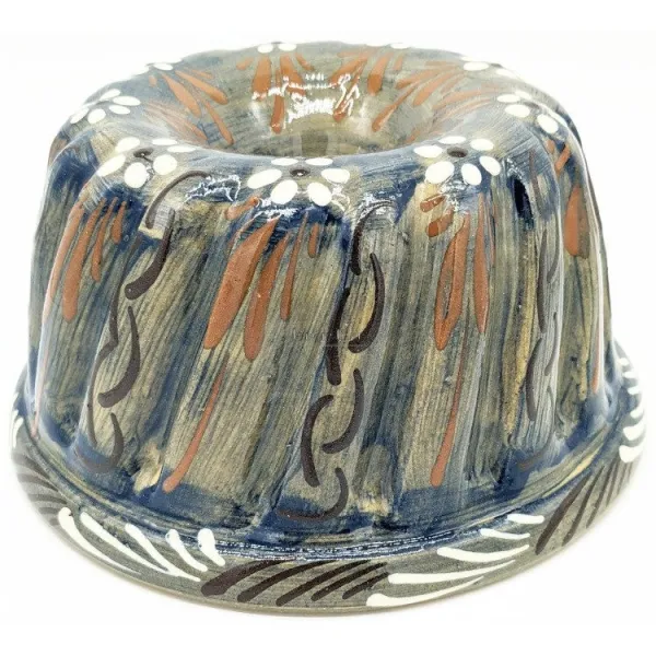 Kougelhopf Soufflenheim Blau Bürste Gänseblümchen Form 23 cm