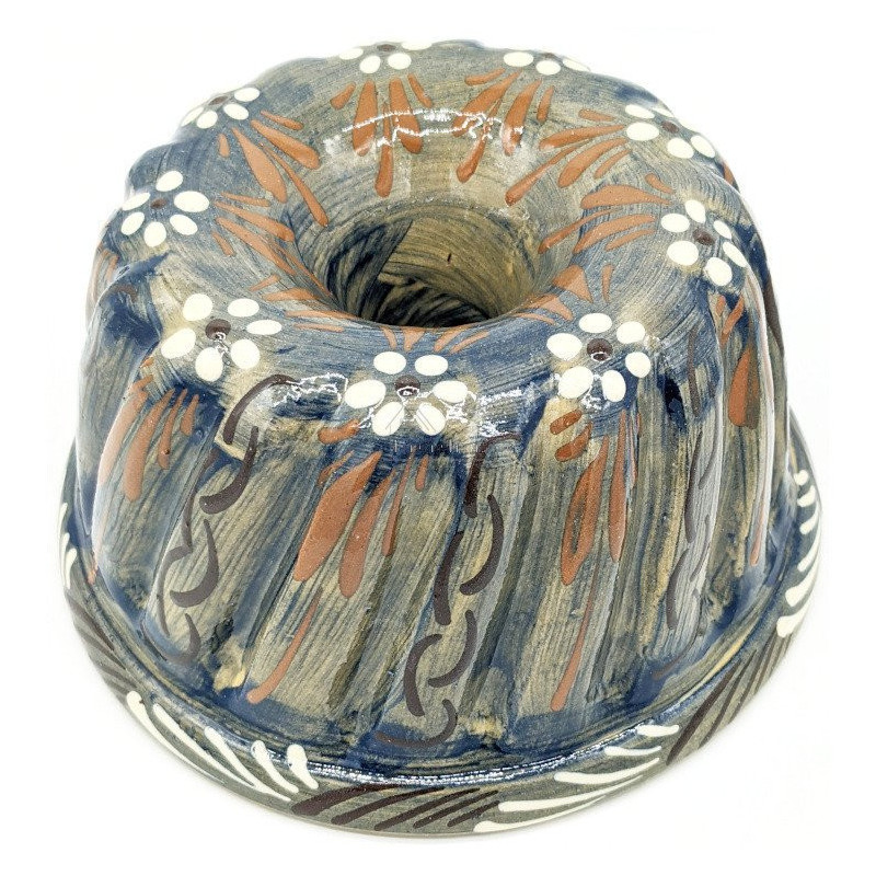 Kougelhopf mold Soufflenheim Blue Brush Daisies 23 cm