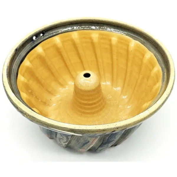 Kougelhopf Soufflenheim Blau Bürste Gänseblümchen Form 23 cm