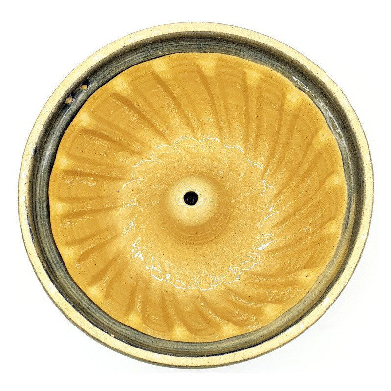 Kougelhopf Soufflenheim Blau Bürste Gänseblümchen Form 23 cm