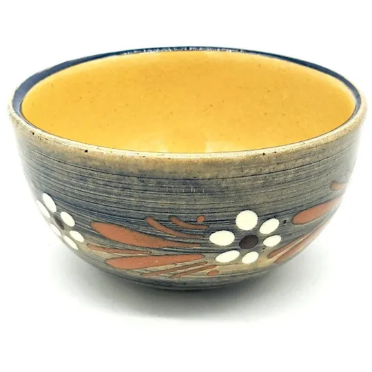 Schaal 10 cm Soufflenheim Blauw Penseel Madeliefje