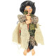 Witch of Alsace to hang with natural jute, scarf and holly 32 cm