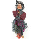 Alsatian Witch to hang with brown waistcoat and black fringes 31 cm