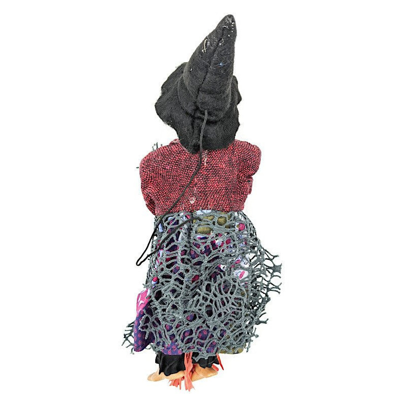 Alsatian Witch to hang with brown waistcoat and black fringes 31 cm