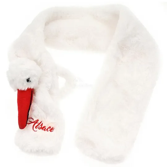 Écharpe Peluche avec Cigogne ultra douce 95 cm