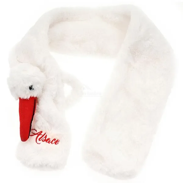 Écharpe Peluche avec Cigogne ultra douce 95 cm
