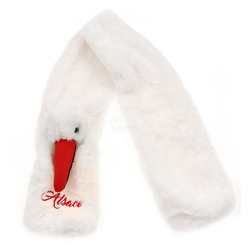 Écharpe Peluche avec Cigogne ultra douce 95 cm