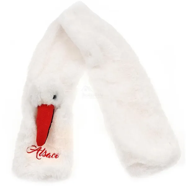 Plush scarf with ultra soft Stork 95 cm