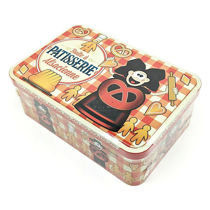Boite à Pâtisserie Alsacienne garnis de Bredeles d'Alsace 300 gr