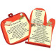 Set of Kitchen Glove and Potholder with 2 Heart and Alsatian Decor recipes