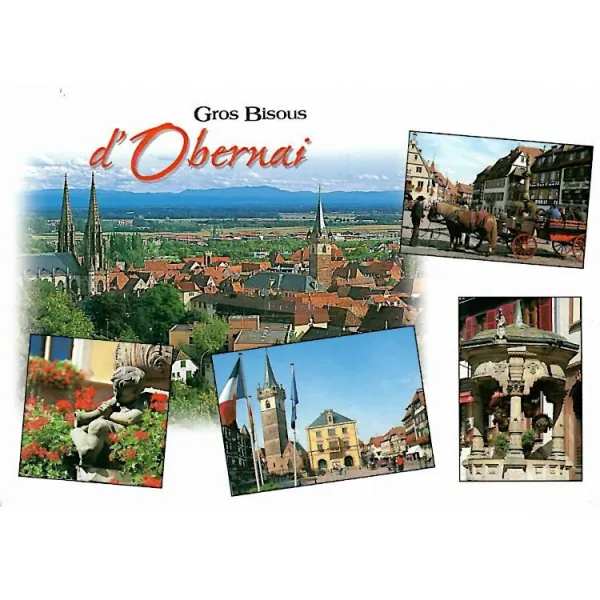 Postcard general view Bisous d'Obernai