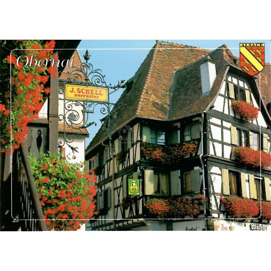 Maison Schell Locksmith Fleurie and Coat of Arms Postcard