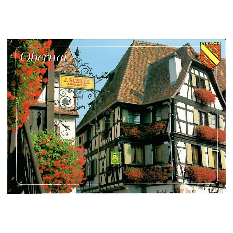 Carte Postale Maison Schell Serrurier Fleurie et Blason