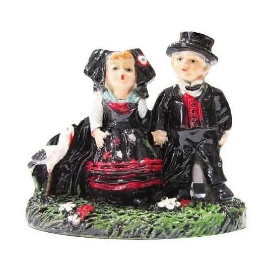 Magnet Décoratif Couple d'Alsacien et Cigogne