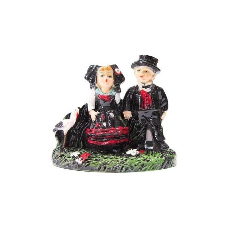 Magnet Décoratif Couple d'Alsacien et Cigogne