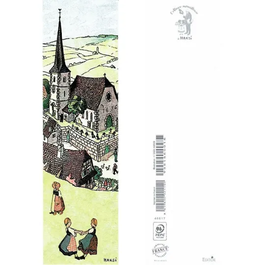 Marque Page Hansi Enfants Joyeux près de leurs Village