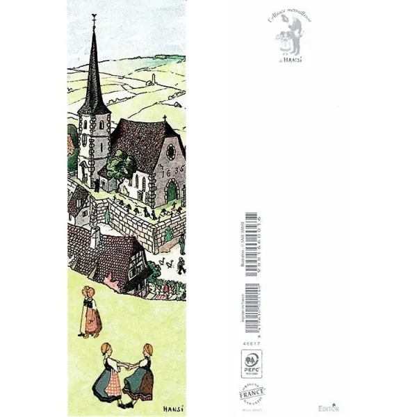 Marque Page Hansi Enfants Joyeux près de leurs Village