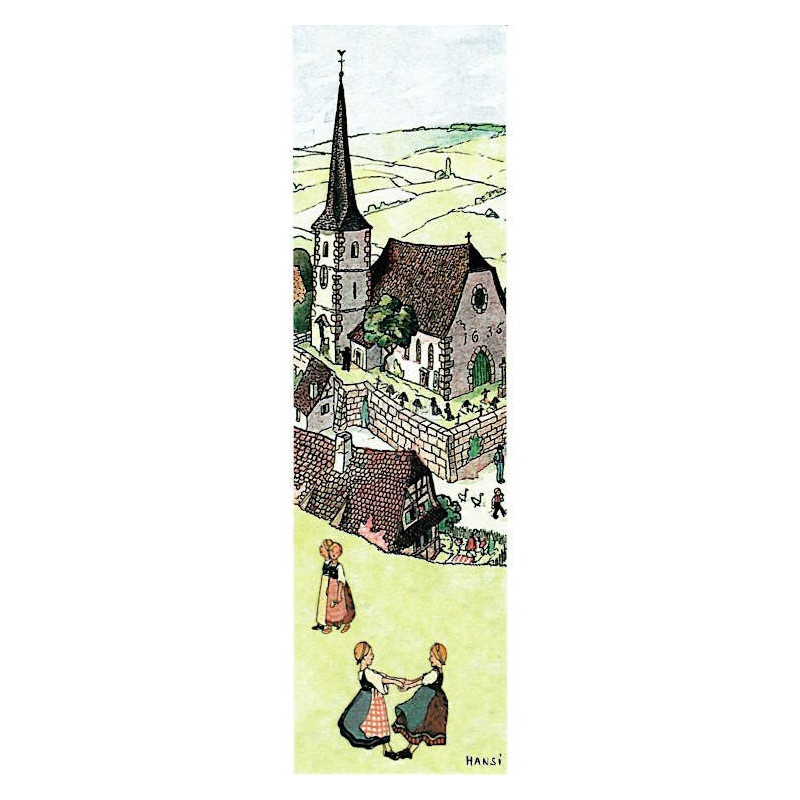 Marque Page Hansi Enfants Joyeux près de leurs Village
