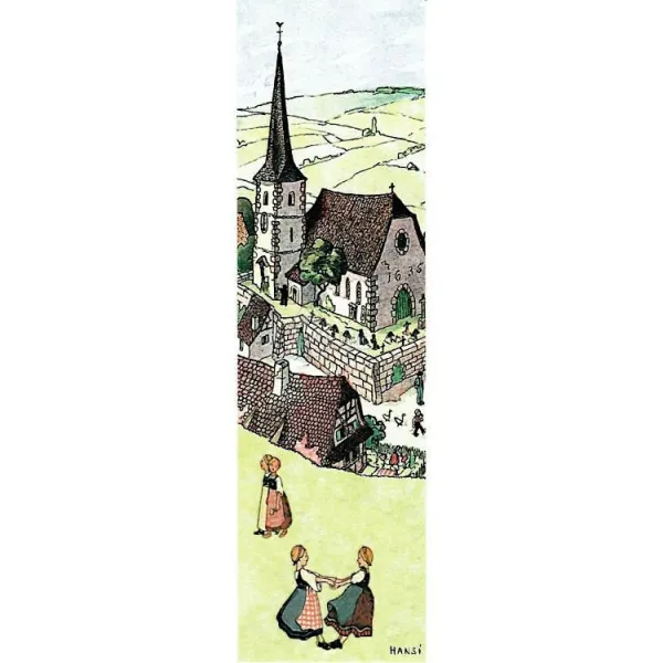 Marque Page Hansi Enfants Joyeux près de leurs Village