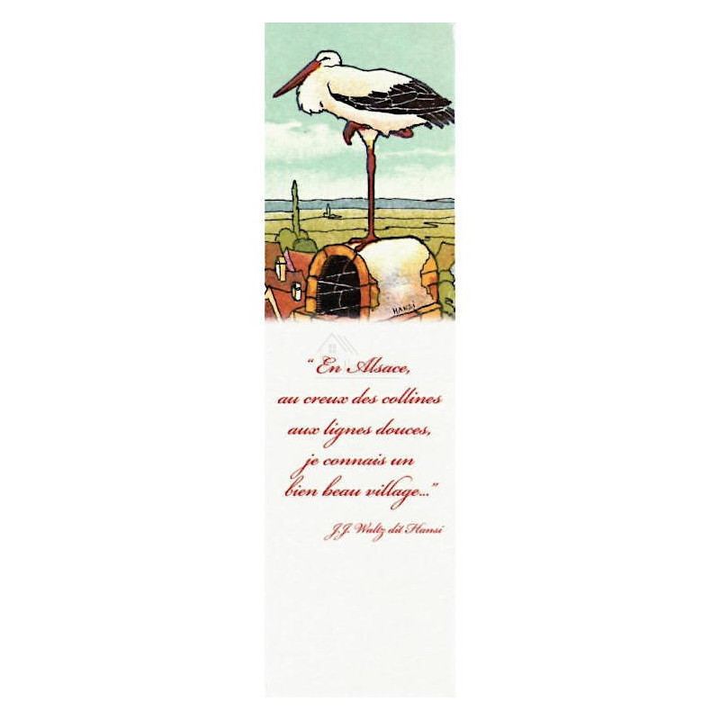Hansi Stork Bookmark on Fireplace