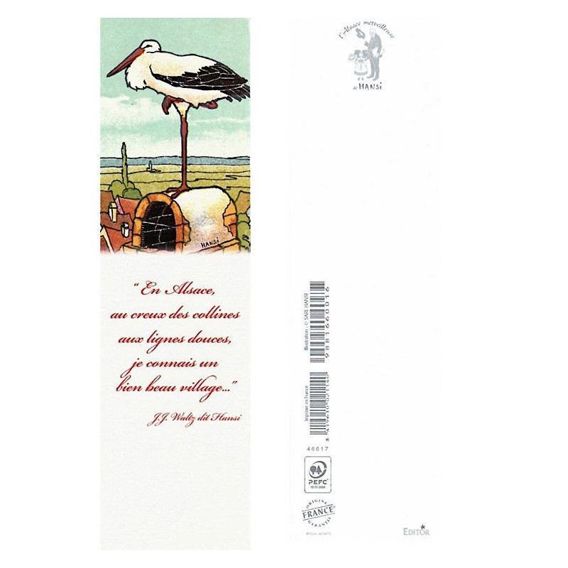 Hansi Stork Bookmark on Fireplace