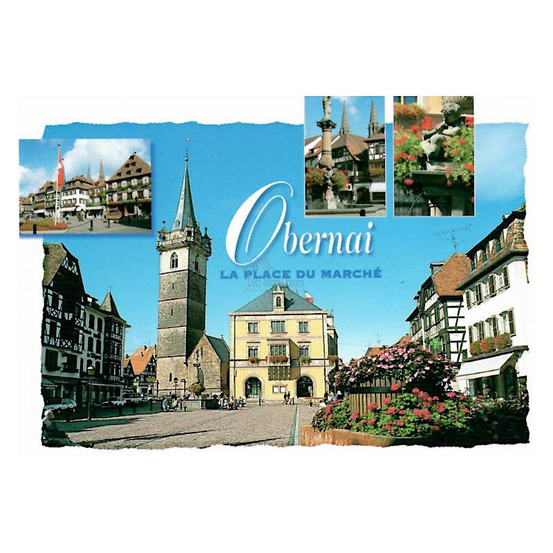 Carte Postale la Place du Marché Centre Ville Obernai